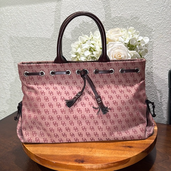 Dooney & Bourke Handbags - Dooney & Bourke Plum/Burgundy Monogram Canvas Bag.